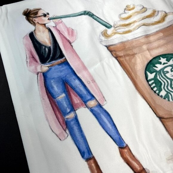 Coffee Lady Jeans Accent Pillowcase Throw Sham Pillow Cushion Cover Home Decor - Picture 5 of 14